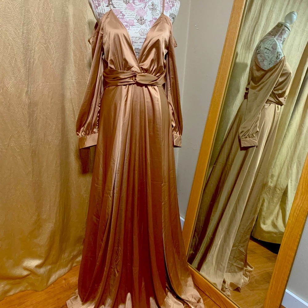 Fashion Nova Gold Maxi Dress